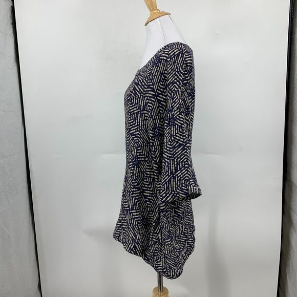 Soft Surroundings Blouse Womens M Medium Monaco Blue Button Up Back Tunic Top - Picture 4 of 12